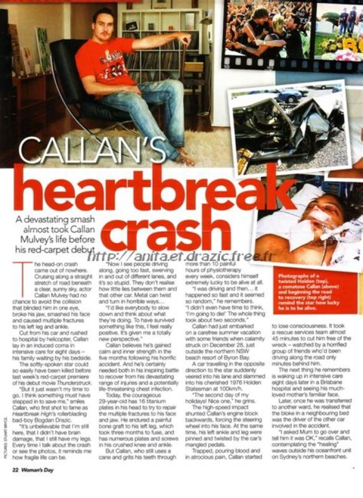 Callan Mulvey Seriously Injured In Motorcycle Accident