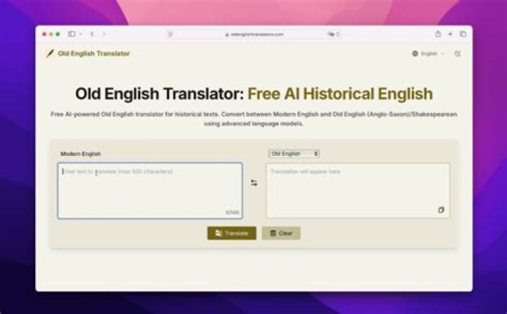 Instantaneous Modern English To Ancient English Translator