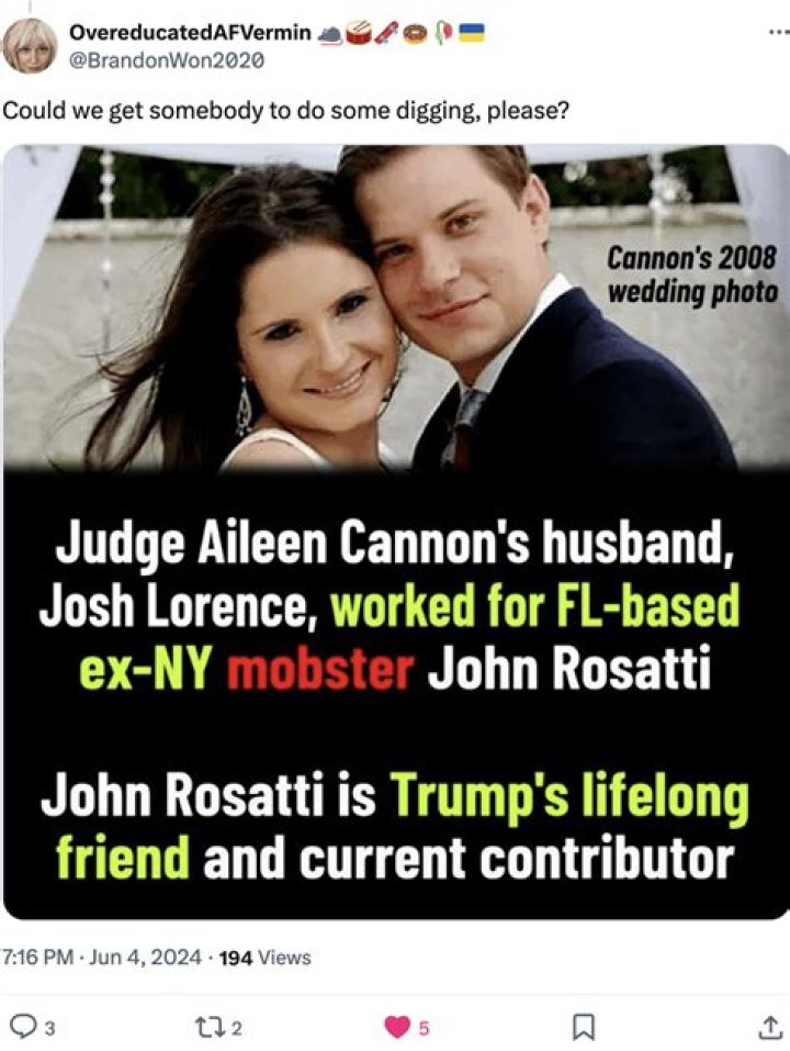 Judge Cannon's Spouse And Legal Influence